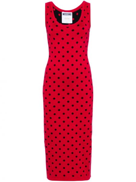 Плетена рокля на точки Moschino Червено