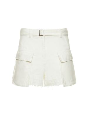 Shorts en jean en coton Sacai blanc