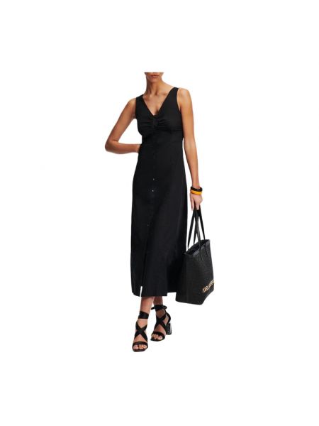 Sukienka midi bawełniana Karl Lagerfeld czarna