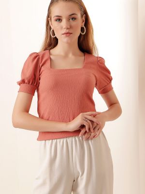 Плетена блуза Bigdart розово
