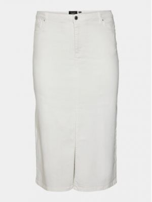 Džínová sukně Vero Moda Curve bílé