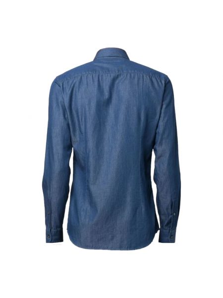 Koszula jeansowa casual Fay niebieska