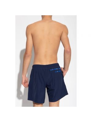 Pantalones cortos con estampado de playa Alexander Mcqueen azul