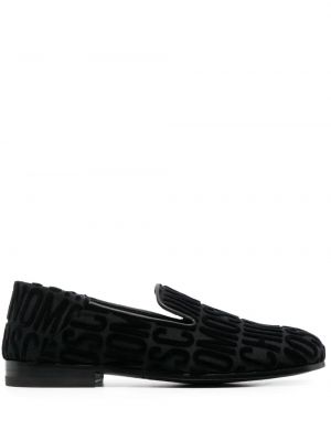 Pantofi loafer cu imagine Moschino negru