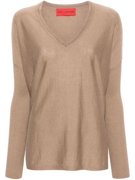 Kaschmir langer pullover mit v-ausschnitt Wild Cashmere