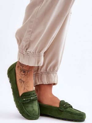 Pantofi loafer din piele de căprioară Kesi verde