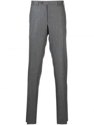 Pantalon droit en laine Canali gris