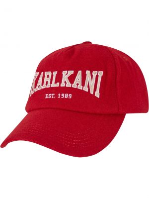 Вълнена шапка с козирки Karl Kani червено