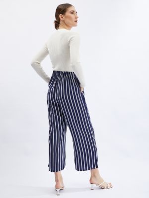 Pruhované culottes nohavice Orsay biela