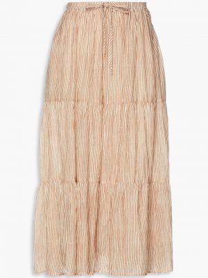 Spódnica bawełniana w paski Velvet By Graham & Spencer, beżowy