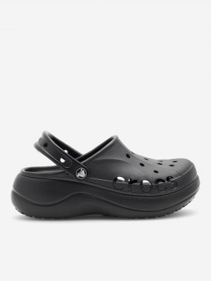 Černé pantofle na platformě Crocs