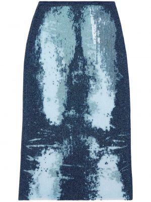 Midi sukně Diesel modré