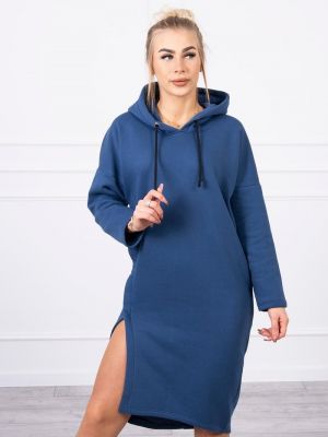 Дънкова рокля с качулка Kesi синьо