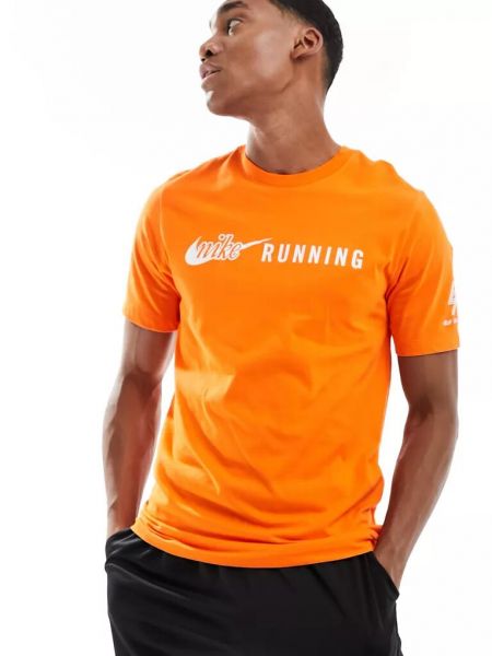 Поло с принтом Nike оранжевое