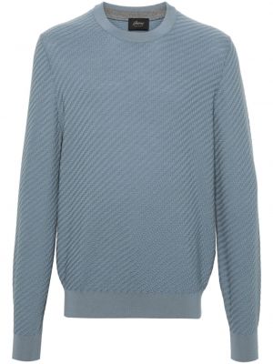 Sweter wełniany Brioni niebieski