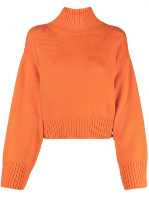 Pull en tricot à col montant Fabiana Filippi orange
