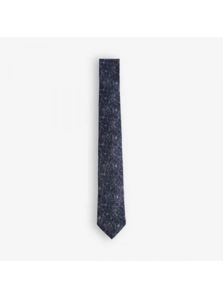 Шелковый галстук в цветочек Ted Baker синий