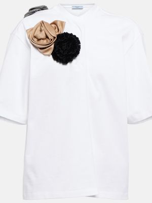 Jersey bombažna majica Prada bela