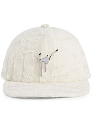 Obrabljena kapa s šiltom Giuseppe Zanotti bela