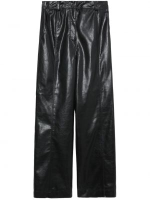 Kožené kalhoty relaxed fit z imitace kůže Lvir černé