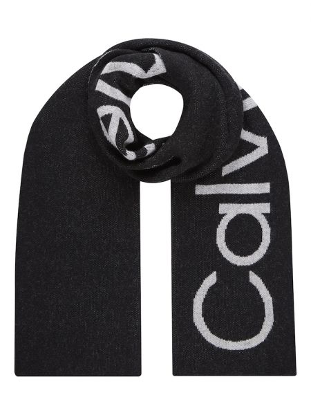 Шерстяной шарф Calvin Klein черный