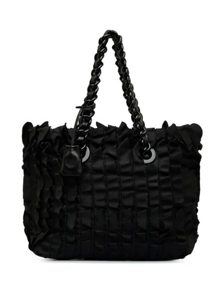Shopper handtasche mit rüschen Prada Pre-owned schwarz