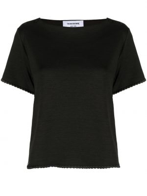 Плетена тениска Thom Browne черно