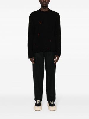 Sweter z przetarciami bawełniany A Paper Kid czarny