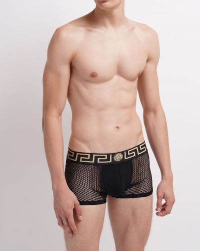 Džerzej boxerky so sieťovinou Versace Underwear čierna