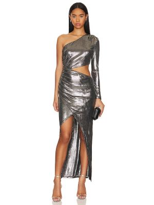 Karina Grimaldi Tara Dress in Metallic Silver. Size M, S, XS.
