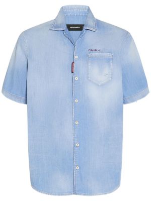 Rifľová košeľa Dsquared2 modrá