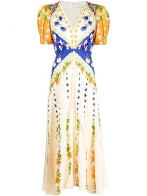 Φλοράλ μίντι φόρεμα με σχέδιο Saloni