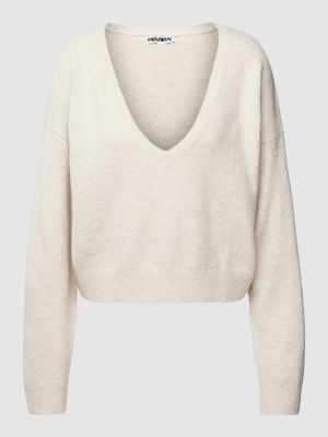 Dzianinowy sweter Review Female biały
