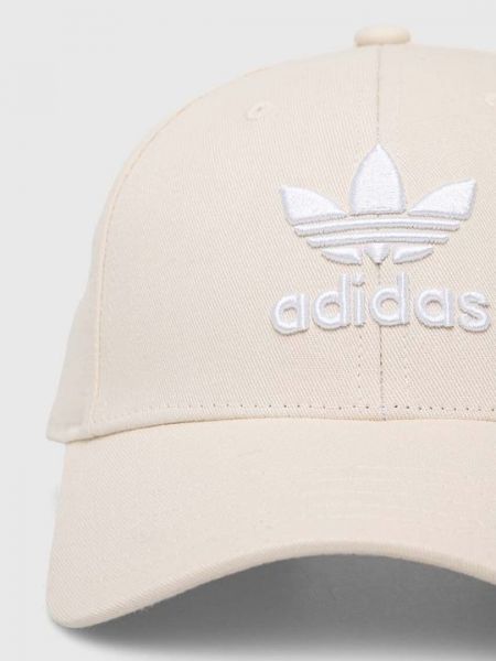 Хлопковая кепка Adidas Originals бежевая