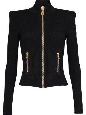 Figurbetonter strickjacke mit reißverschluss Balmain