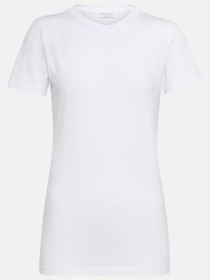 Camiseta de algodón Brunello Cucinelli blanco