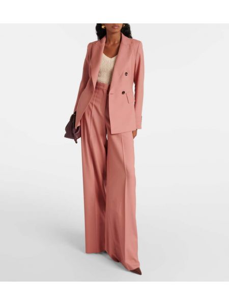 Yün kruvaze blazer Max Mara pembe