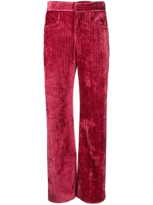 Pantaloni cu picior drept de catifea cord Isabel Marant roz