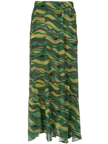 Długa spódnica z nadrukiem Amir Slama zielona