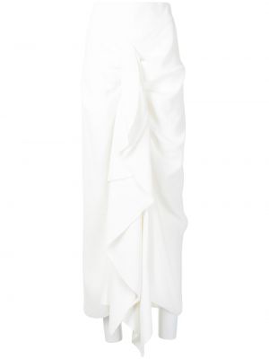 Falda de cintura alta con volantes Solace London blanco