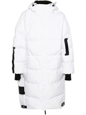 Péřový kabát s kapucí Templa bílý