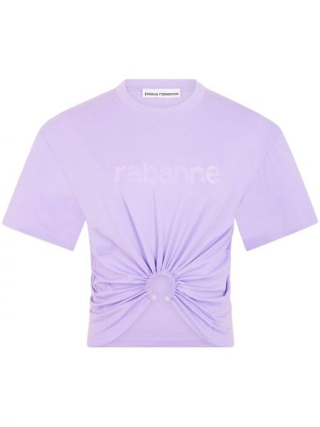Haftowana koszulka Rabanne fioletowa