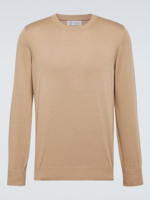Jersey de algodón de tela jersey Brunello Cucinelli beige