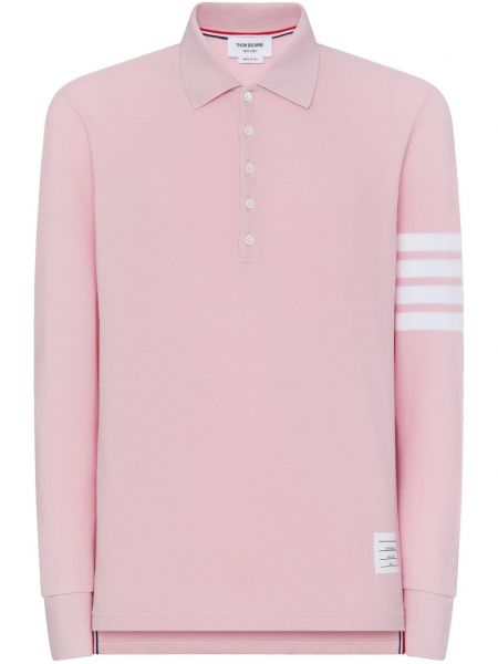 Raidallinen pikeepaita Thom Browne pinkki