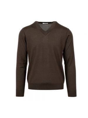 Sweter wełniany Paolo Pecora brązowy