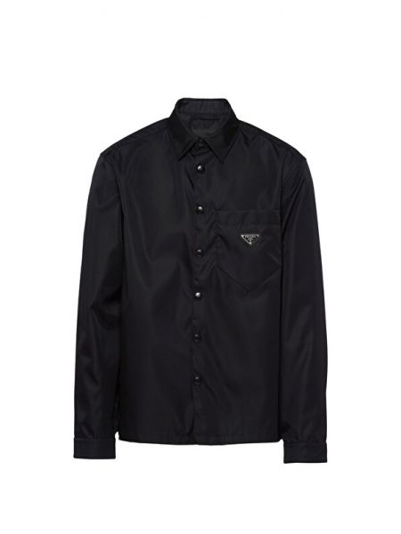 Черная мужская рубашка из нейлона Prada