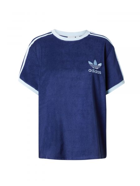 Voľné pruhované priliehavé tričko Adidas Originals modrá