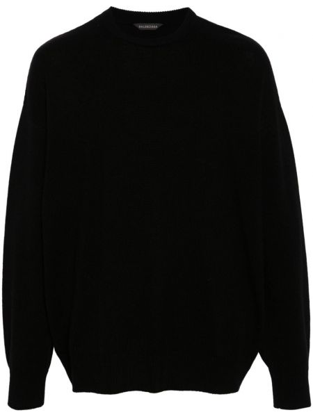 Кашмирен пуловер с кръгло деколте Balenciaga черно