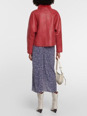 Kožená bunda Isabel Marant ružová
