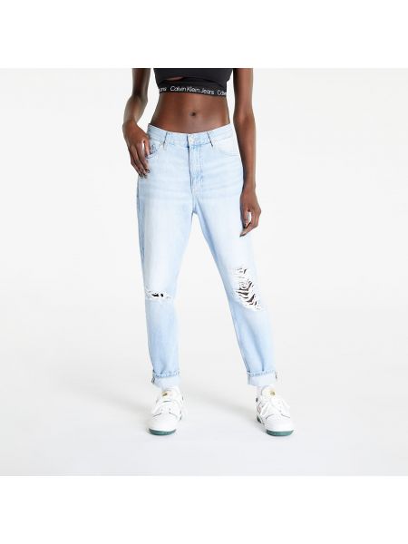 Kalhoty Calvin Klein - Modrá